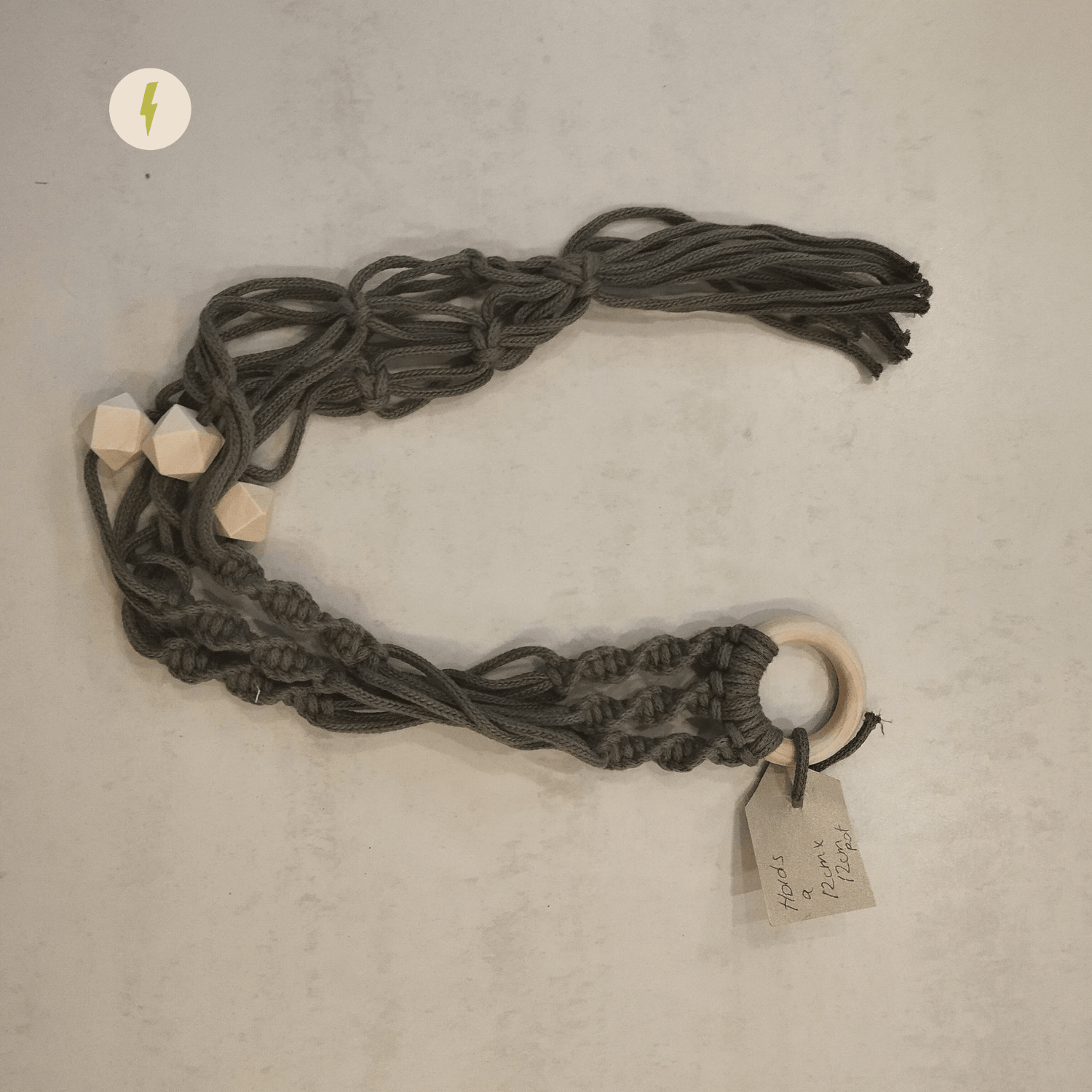 Khaki Macrame Planter