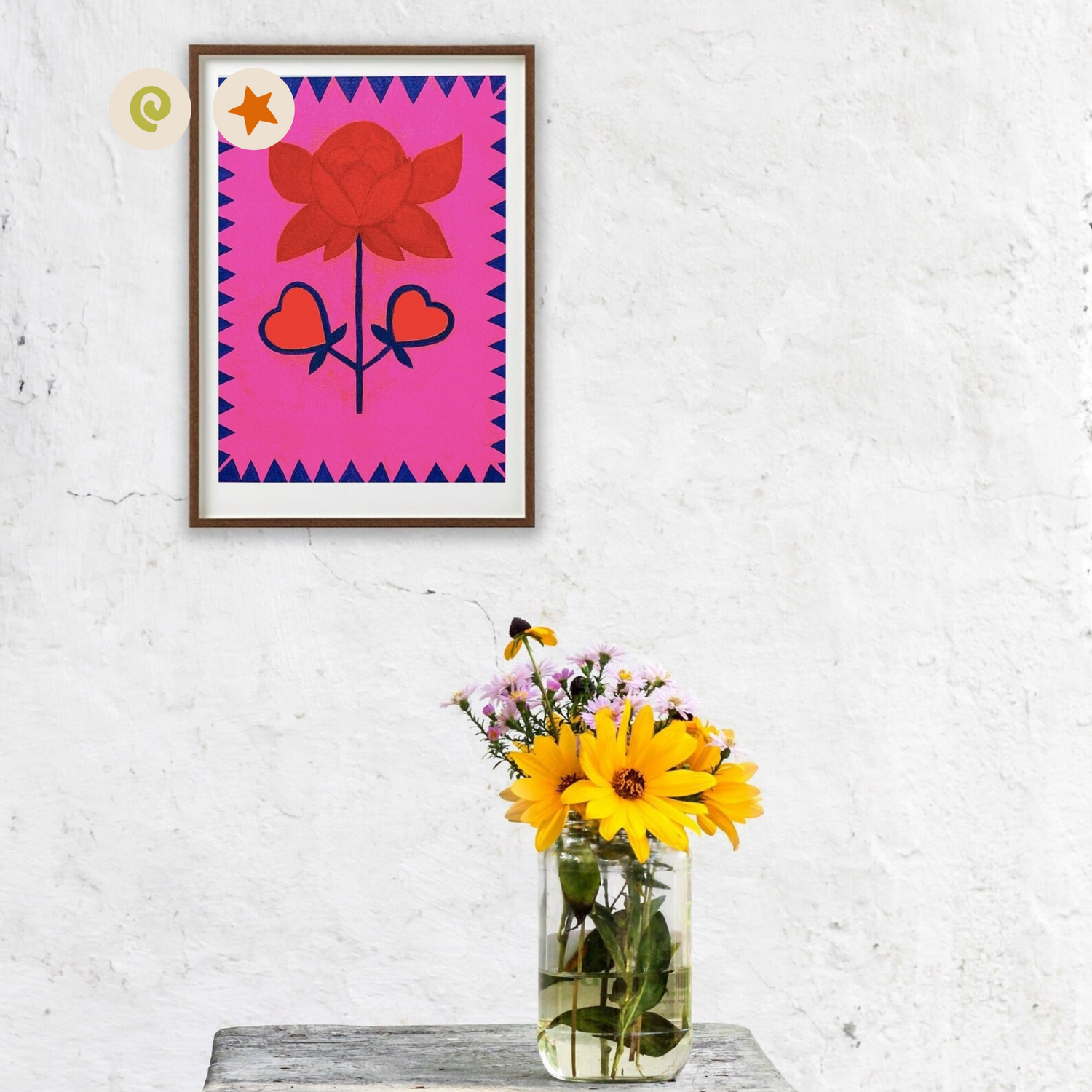 Single Flower Riso Print