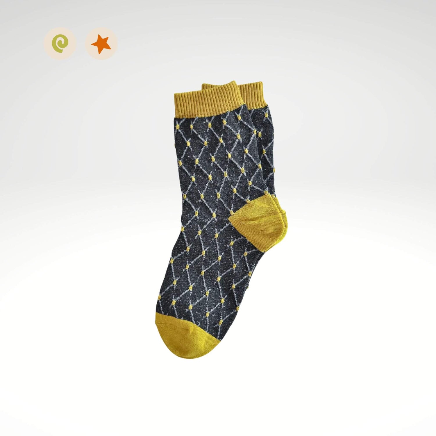 Mission Socks Grey and Gold