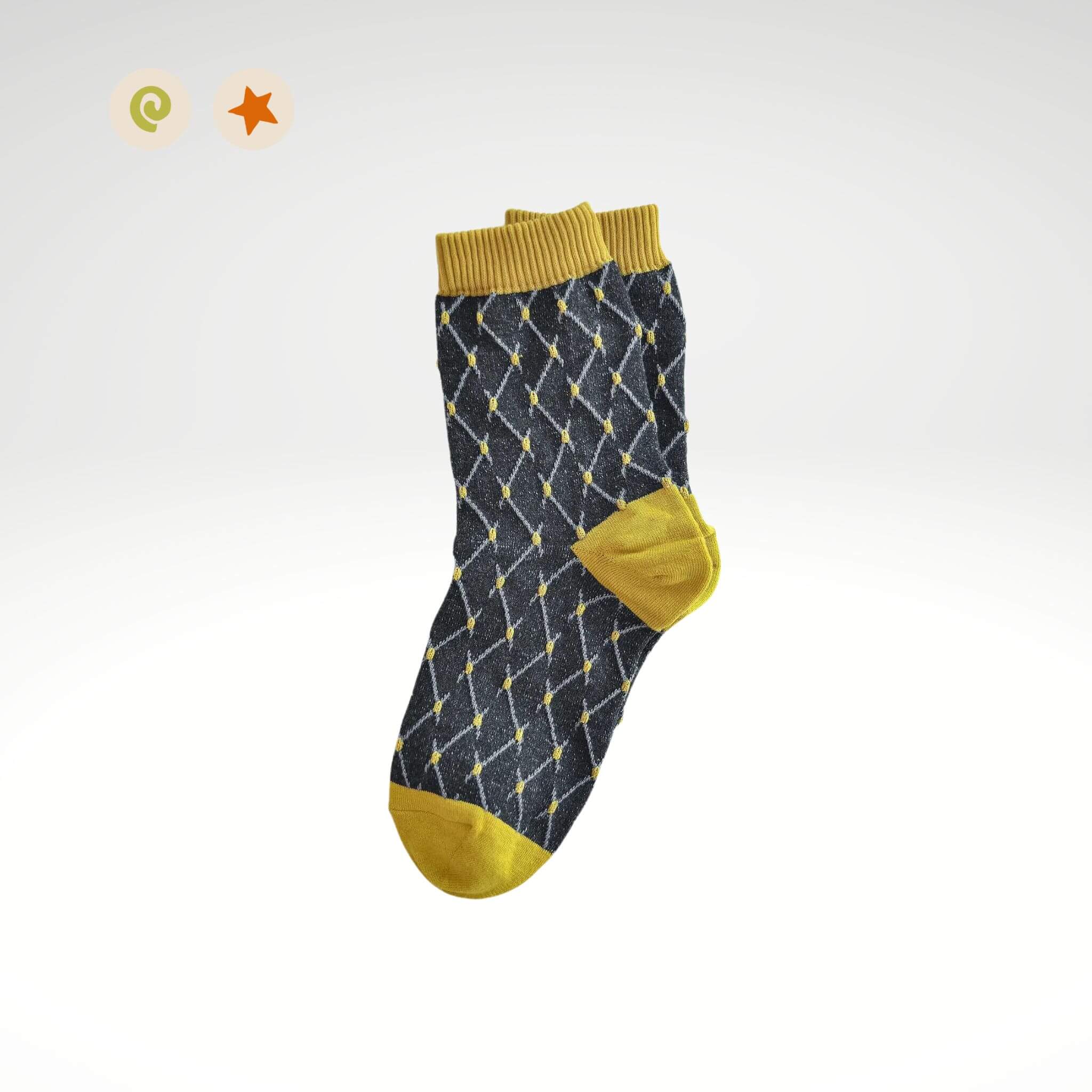 Mission Socks Grey and Gold